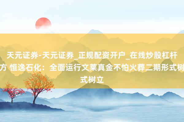 天元证券-天元证券_正规配资开户_在线炒股杠杆官方 恒逸石化：全面运行文莱真金不怕火葬二期形式树立