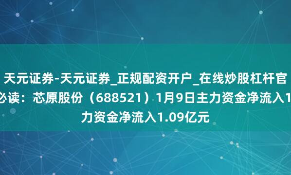 天元证券-天元证券_正规配资开户_在线炒股杠杆官方 股市必读：芯原股份（688521）1月9日主力资金净流入1.09亿元