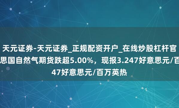 天元证券-天元证券_正规配资开户_在线炒股杠杆官方 好意思国自然气期货跌超5.00%，现报3.247好意思元/百万英热