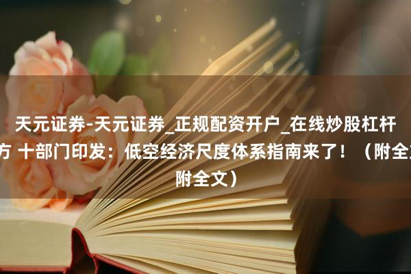 天元证券-天元证券_正规配资开户_在线炒股杠杆官方 十部门印发：低空经济尺度体系指南来了！（附全文）