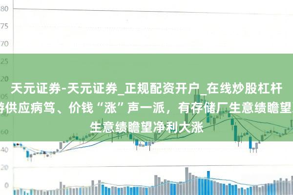 天元证券-天元证券_正规配资开户_在线炒股杠杆官方 上游供应病笃、价钱“涨”声一派，有存储厂生意绩瞻望净利大涨